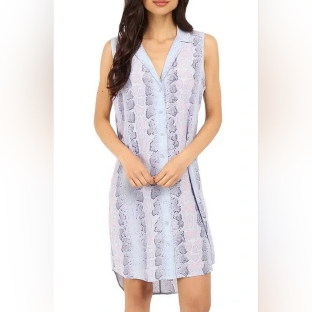 Equipment Sleeveless Purple Snake Print Dress